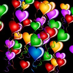 Hearts baloon background