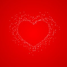 heart burst on red background N2