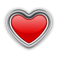 Red glossy heart Valentine's day N3