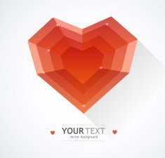 Heart flat Valentines day card vector background N3