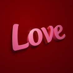 Crimson realistic plastic vector Love sign