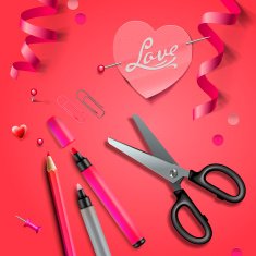 Set Of Happy Valentine's Day art craft objects