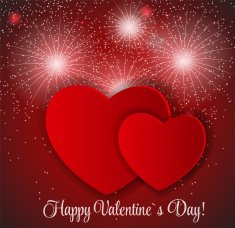 Happy Valentines Day card with heart Vector illustration N79