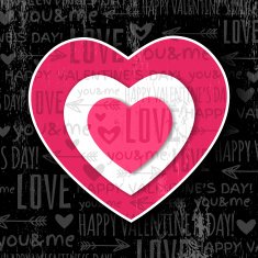 black background with red valentine heart and wishes text N4