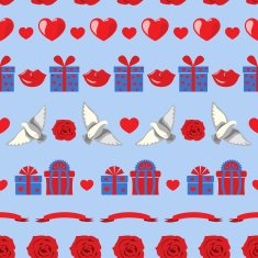 Valentine pattern on blue