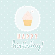 Birthday greeting card with sweet cupcake