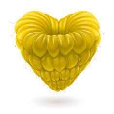 Yellow raspberry heart N2