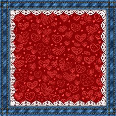 Denim background with hearts pattern N3