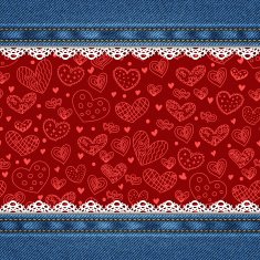 Denim background with hearts pattern N4