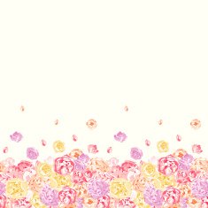 Seamless colorful pattern with flowers of peonies and roses