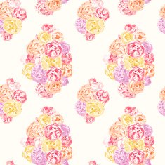 Seamless colorful pattern with flowers of peonies