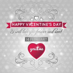 grey background with red valentine heart and wishes text N2