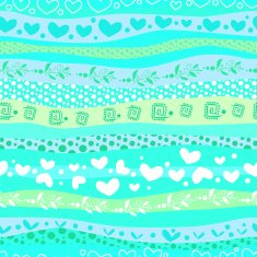 Blue Love Valentin's Day Waves Seamless Background