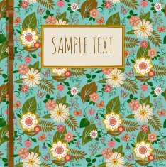 Emerald card with wild flowers