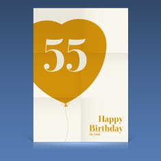 Fifty five yeas old Happy birthday poster
