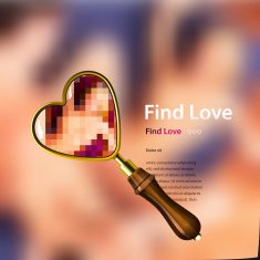 Find love vector illustration