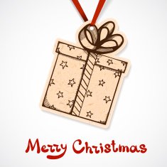 Present box paper label on ribbon N6