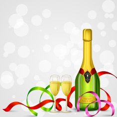 champagne bottle and glass N6