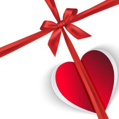 paper gift heart isolated on white