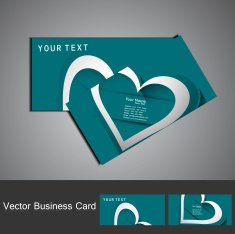 Shiny colorful Valentine's Day heart business card set design vector