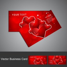 Fantastic Valentine's Day red colorful heart business card set