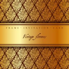 Luxury card with a brown and gold vintage background