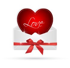 envelope gift with hearts