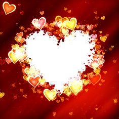 hearts frame of Valentine's day with clipping path Love texture