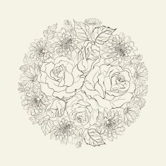 Hand drawn bouquet of roses