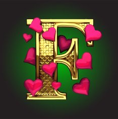 Golden Figure with Hearts f