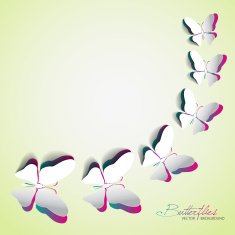 Greeting card with paper butterflies - vector EPS10 N3