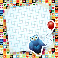 Owl and balloon custom background