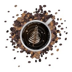 Hot Coffee with Latte Art in Fern Leaf N2