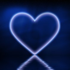 heart on blue background N2
