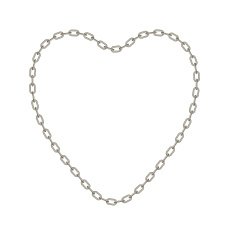 Silver chain in shape of heart