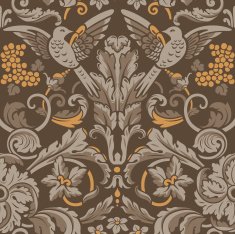 Vintage seamless pattern Birds in flowers