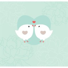 Wedding invitation with birds