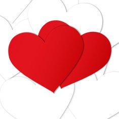 two red paper hearts N3
