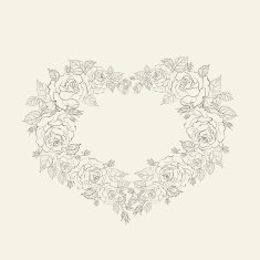 Vintage frame from flowers roses