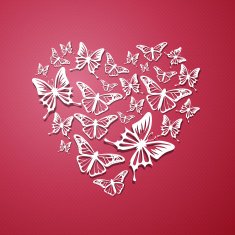 Vector Heart of Butterflies N2
