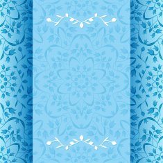 Invitation card with blue flowers