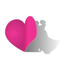 Heart paper with Couple shadow concept