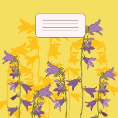 Floral card with bellflowers