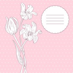 Floral card with tulips N2