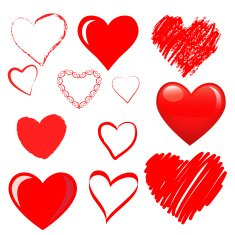 vector hearts set N8