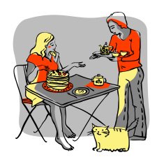 Young couple with food N2