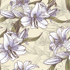 Beautiful seamless pattern with lilies N3
