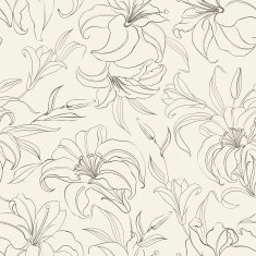 Seamless pattern with blooming lilies N2