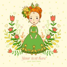 Beautiful girl on summer floral background N2
