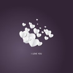 Valentine's card with text and heart shape Vector ilustration N37